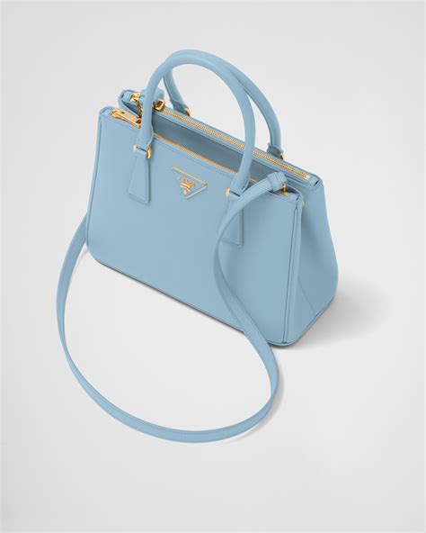 Light Blue Small Prada Galleria Saffiano Leather Bag 